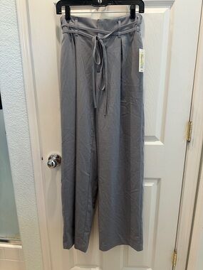 NWT - A New Day Gray Wide-Leg Tie-Waist Pants